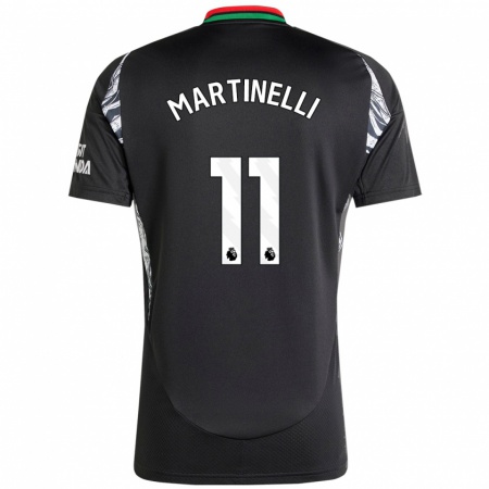 Kandiny Hombre Camiseta Gabriel Martinelli #11 Negro 2ª Equipación 2024/25 La Camisa Chile