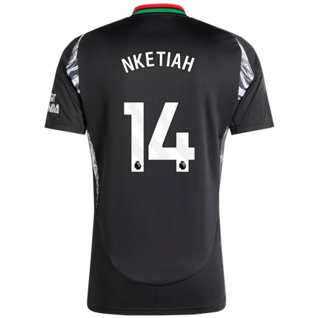 Kandiny Hombre Camiseta Eddie Nketiah #14 Negro 2ª Equipación 2024/25 La Camisa Chile