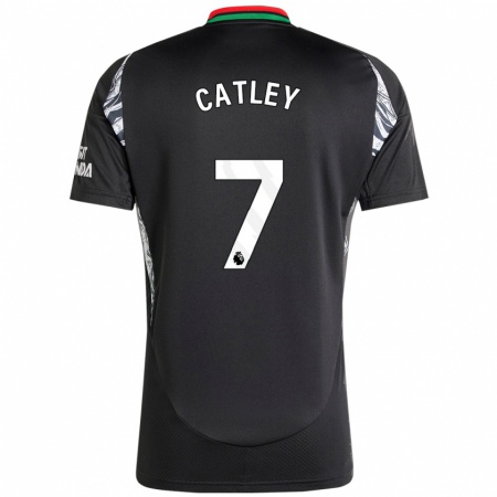 Kandiny Hombre Camiseta Stephanie Catley #7 Negro 2ª Equipación 2024/25 La Camisa Chile