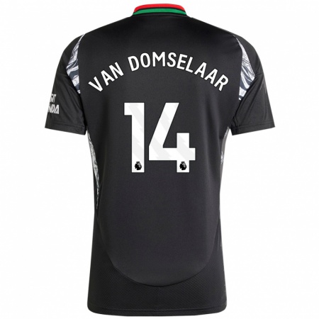 Kandiny Hombre Camiseta Daphne Van Domselaar #14 Negro 2ª Equipación 2024/25 La Camisa Chile