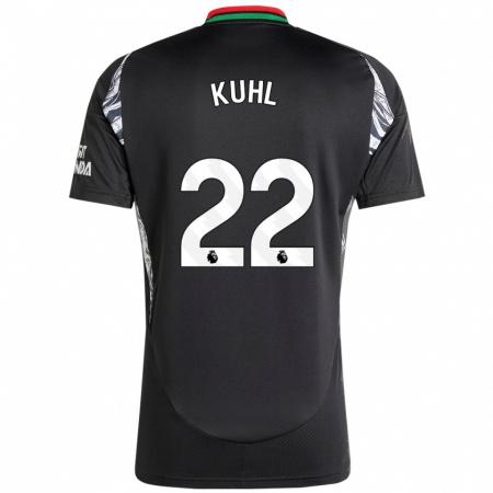 Kandiny Hombre Camiseta Kathrine Møller Kühl #22 Negro 2ª Equipación 2024/25 La Camisa Chile