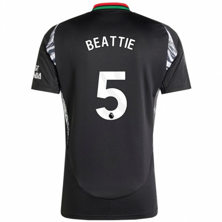 Kandiny Hombre Camiseta Jen Beattie #5 Negro 2ª Equipación 2024/25 La Camisa Chile