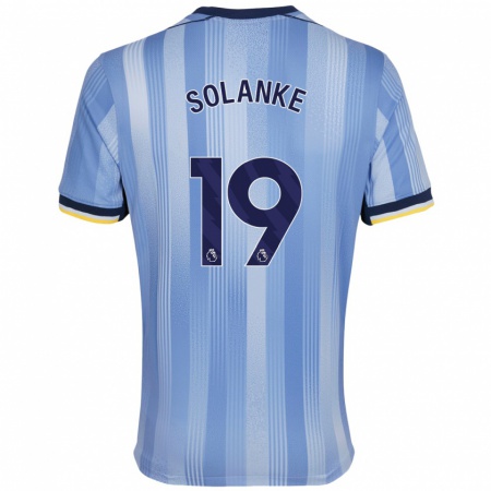 Kandiny Hombre Camiseta Dominic Solanke #19 Azul Claro 2ª Equipación 2024/25 La Camisa Chile