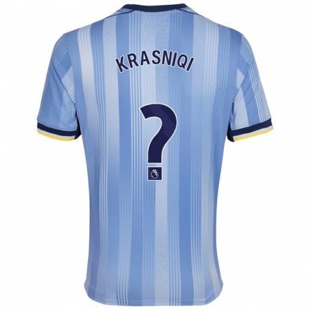 Kandiny Hombre Camiseta Elliot Krasniqi #0 Azul Claro 2ª Equipación 2024/25 La Camisa Chile