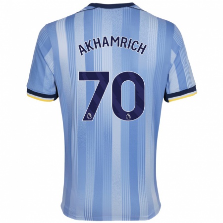 Kandiny Hombre Camiseta Yusuf Akhamrich #70 Azul Claro 2ª Equipación 2024/25 La Camisa Chile