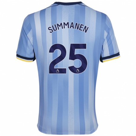 Kandiny Hombre Camiseta Eveliina Summanen #25 Azul Claro 2ª Equipación 2024/25 La Camisa Chile