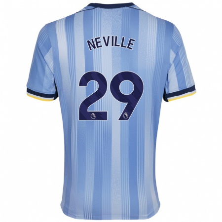 Kandiny Hombre Camiseta Ashleigh Neville #29 Azul Claro 2ª Equipación 2024/25 La Camisa Chile