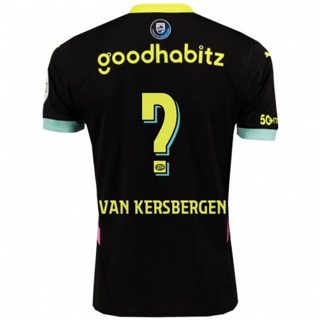 Kandiny Hombre Camiseta Sander Van Kersbergen #0 Negro Amarillo 2ª Equipación 2024/25 La Camisa Chile