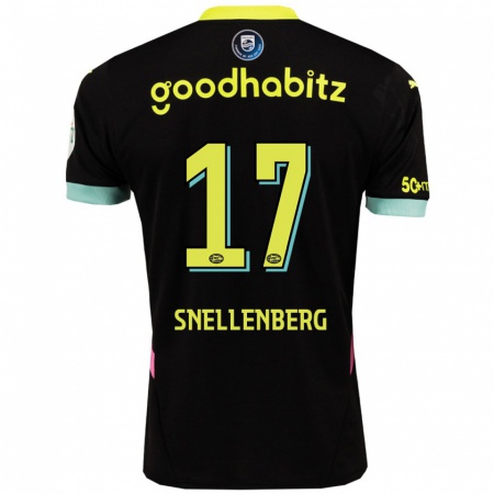 Kandiny Hombre Camiseta Maxime Snellenberg #17 Negro Amarillo 2ª Equipación 2024/25 La Camisa Chile