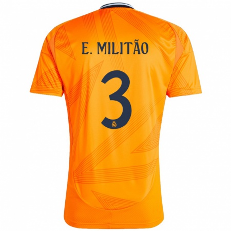 Kandiny Hombre Camiseta Éder Militão #3 Naranja 2ª Equipación 2024/25 La Camisa Chile