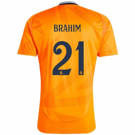 Kandiny Hombre Camiseta Brahim Díaz #21 Naranja 2ª Equipación 2024/25 La Camisa Chile