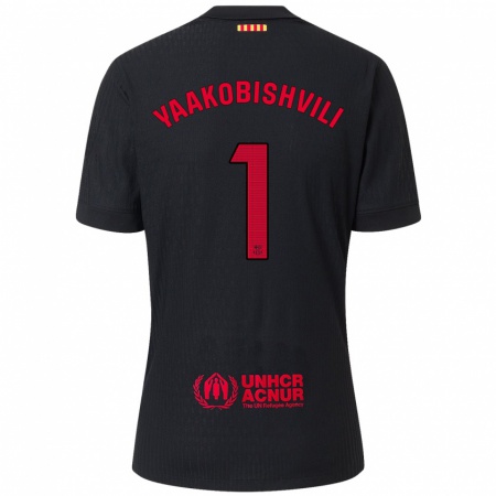 Kandiny Hombre Camiseta Áron Yaakobishvili #1 Negro Rojo 2ª Equipación 2024/25 La Camisa Chile