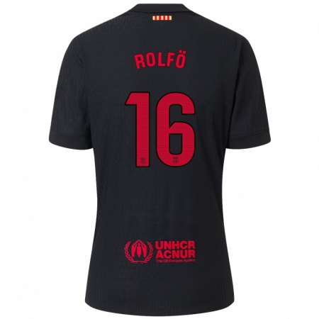 Kandiny Hombre Camiseta Fridolina Rolfo #16 Negro Rojo 2ª Equipación 2024/25 La Camisa Chile