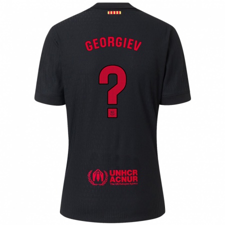 Kandiny Hombre Camiseta Martin Georgiev #0 Negro Rojo 2ª Equipación 2024/25 La Camisa Chile