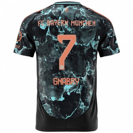 Kandiny Hombre Camiseta Serge Gnabry #7 Negro 2ª Equipación 2024/25 La Camisa Chile