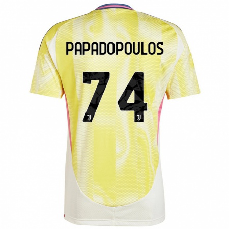 Kandiny Hombre Camiseta Christos Papadopoulos #74 Amarillo Solar 2ª Equipación 2024/25 La Camisa Chile