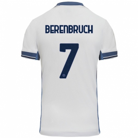 Kandiny Hombre Camiseta Thomas Berenbruch #7 Blanco Gris 2ª Equipación 2024/25 La Camisa Chile