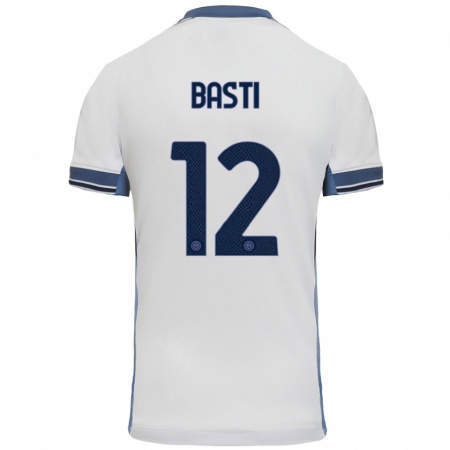 Kandiny Hombre Camiseta Matteo Basti #12 Blanco Gris 2ª Equipación 2024/25 La Camisa Chile