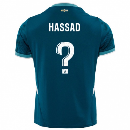 Kandiny Hombre Camiseta Rayan Hassad #0 Azul Turquesa 2ª Equipación 2024/25 La Camisa Chile