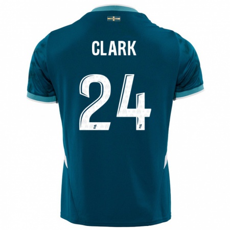 Kandiny Hombre Camiseta Ashley Clark #24 Azul Turquesa 2ª Equipación 2024/25 La Camisa Chile