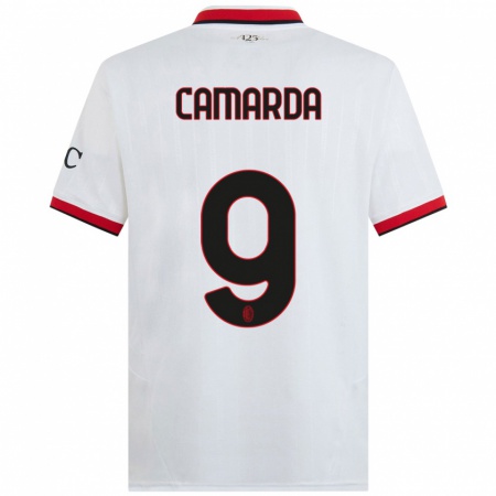 Kandiny Hombre Camiseta Francesco Camarda #9 Blanco Negro Rojo 2ª Equipación 2024/25 La Camisa Chile