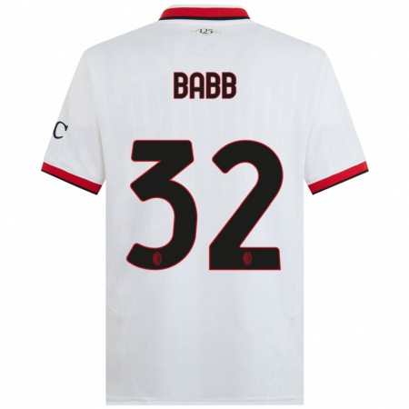 Kandiny Hombre Camiseta Selena Babb #32 Blanco Negro Rojo 2ª Equipación 2024/25 La Camisa Chile