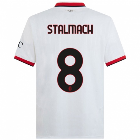 Kandiny Hombre Camiseta Dariusz Stalmach #8 Blanco Negro Rojo 2ª Equipación 2024/25 La Camisa Chile