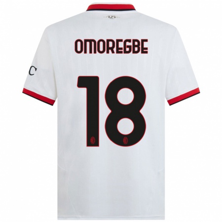 Kandiny Hombre Camiseta Bob Murphy Omoregbe #18 Blanco Negro Rojo 2ª Equipación 2024/25 La Camisa Chile