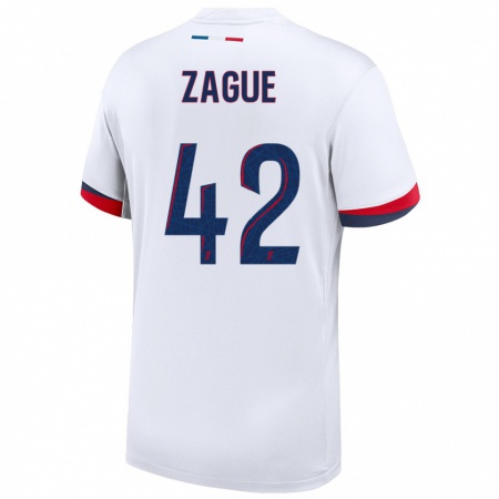 Kandiny Hombre Camiseta Yoram Zague #42 Blanco Azul Rojo 2ª Equipación 2024/25 La Camisa Chile