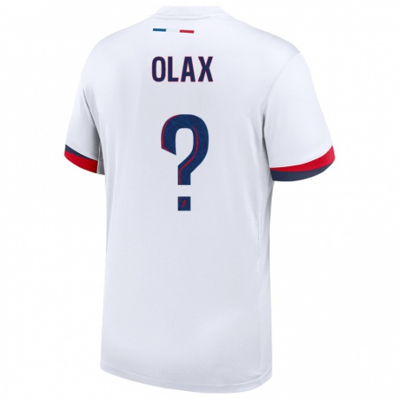 Kandiny Hombre Camiseta Djamy Olax #0 Blanco Azul Rojo 2ª Equipación 2024/25 La Camisa Chile