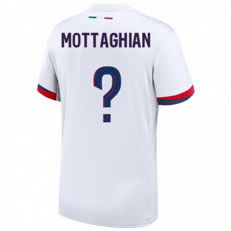 Kandiny Hombre Camiseta Keyvan Mottaghian #0 Blanco Azul Rojo 2ª Equipación 2024/25 La Camisa Chile