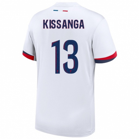 Kandiny Hombre Camiseta Hugo Kissanga #13 Blanco Azul Rojo 2ª Equipación 2024/25 La Camisa Chile