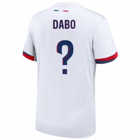 Kandiny Hombre Camiseta Mariama Dabo #0 Blanco Azul Rojo 2ª Equipación 2024/25 La Camisa Chile