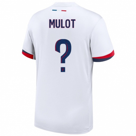 Kandiny Hombre Camiseta Marie Mulot #0 Blanco Azul Rojo 2ª Equipación 2024/25 La Camisa Chile