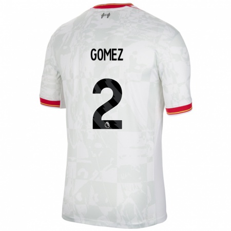 Kandiny Hombre Camiseta Joe Gomez #2 Blanco Rojo Negro Equipación Tercera 2024/25 La Camisa Chile