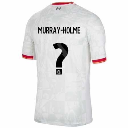 Kandiny Hombre Camiseta Hadyn Murray-Holme #0 Blanco Rojo Negro Equipación Tercera 2024/25 La Camisa Chile