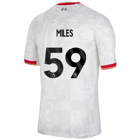 Kandiny Hombre Camiseta Terence Miles #59 Blanco Rojo Negro Equipación Tercera 2024/25 La Camisa Chile