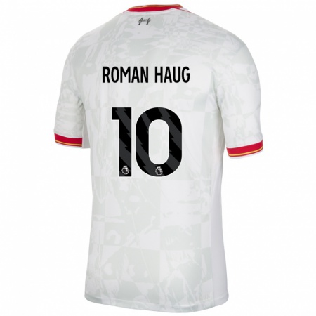 Kandiny Hombre Camiseta Sophie Román Haug #10 Blanco Rojo Negro Equipación Tercera 2024/25 La Camisa Chile