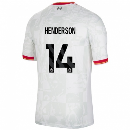 Kandiny Hombre Camiseta Henderson #14 Blanco Rojo Negro Equipación Tercera 2024/25 La Camisa Chile