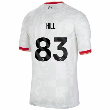 Kandiny Hombre Camiseta Thomas Hill #83 Blanco Rojo Negro Equipación Tercera 2024/25 La Camisa Chile