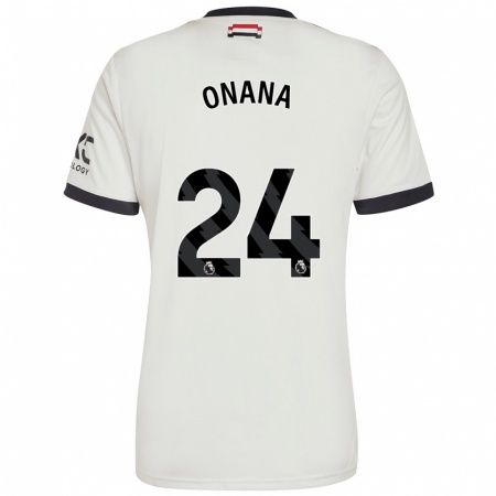 Kandiny Hombre Camiseta André Onana #24 Blanquecino Equipación Tercera 2024/25 La Camisa Chile