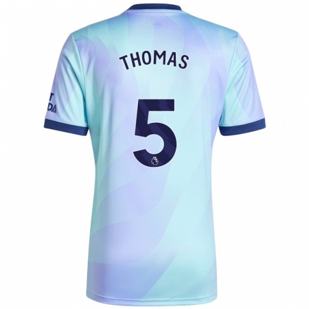 Kandiny Hombre Camiseta Thomas Partey #5 Agua Equipación Tercera 2024/25 La Camisa Chile