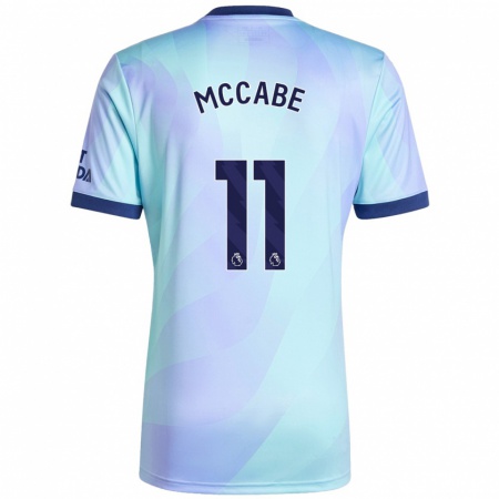 Kandiny Hombre Camiseta Katie Mccabe #11 Agua Equipación Tercera 2024/25 La Camisa Chile