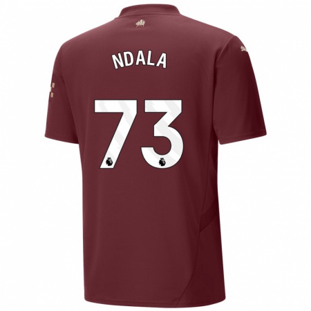 Kandiny Hombre Camiseta Joel Ndala #73 Granate Equipación Tercera 2024/25 La Camisa Chile