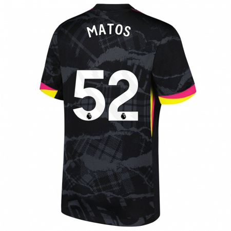 Kandiny Hombre Camiseta Alex Matos #52 Negro Rosa Equipación Tercera 2024/25 La Camisa Chile