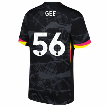 Kandiny Hombre Camiseta Billy Gee #56 Negro Rosa Equipación Tercera 2024/25 La Camisa Chile