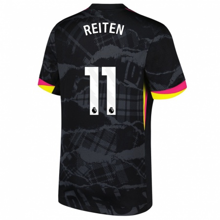 Kandiny Hombre Camiseta Guro Reiten #11 Negro Rosa Equipación Tercera 2024/25 La Camisa Chile