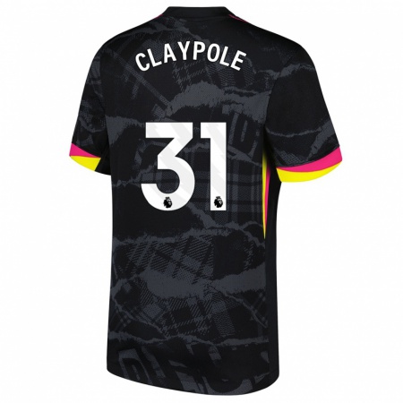 Kandiny Hombre Camiseta Aimee Claypole #31 Negro Rosa Equipación Tercera 2024/25 La Camisa Chile