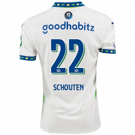 Kandiny Hombre Camiseta Jerdy Schouten #22 Blanco Azul Oscuro Equipación Tercera 2024/25 La Camisa Chile