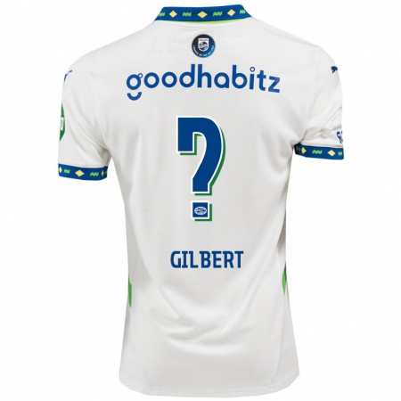 Kandiny Hombre Camiseta Dantaye Gilbert #0 Blanco Azul Oscuro Equipación Tercera 2024/25 La Camisa Chile